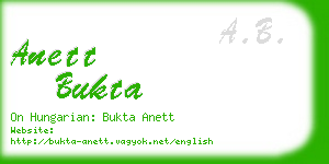 anett bukta business card